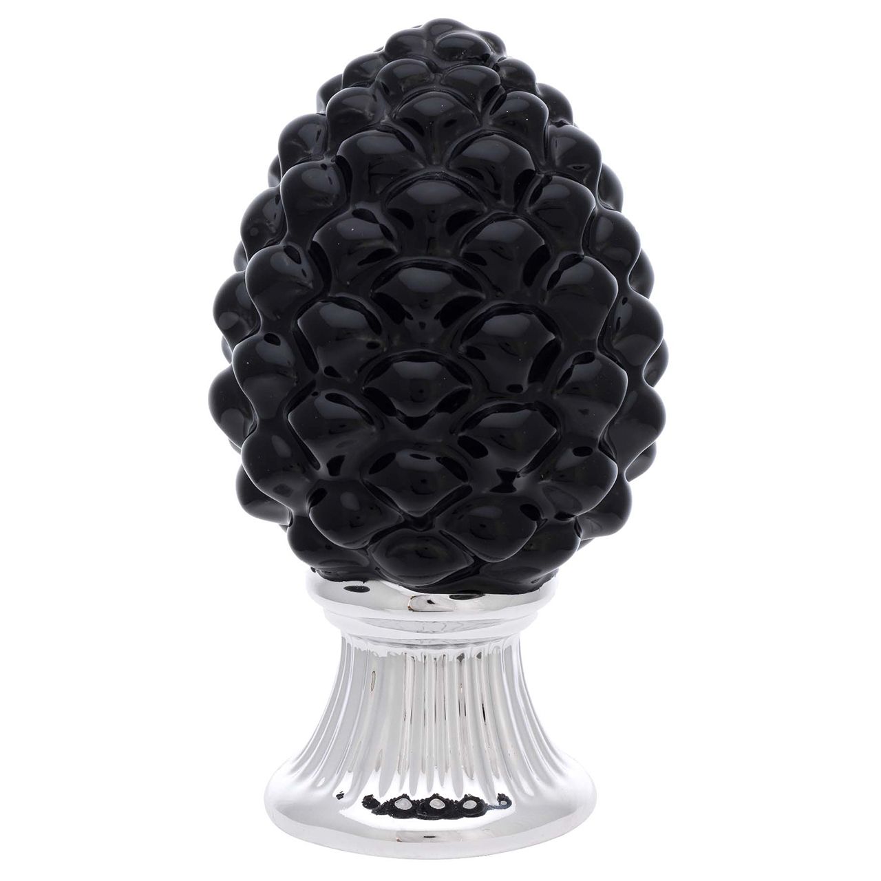 PIGNA NERA CON BASE ARGENTO H. 15

